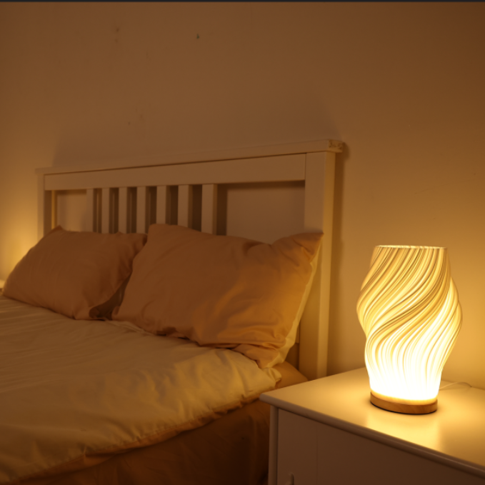 Contemporary Accent Lamp Stylish Wave Design with Adjustable Glow