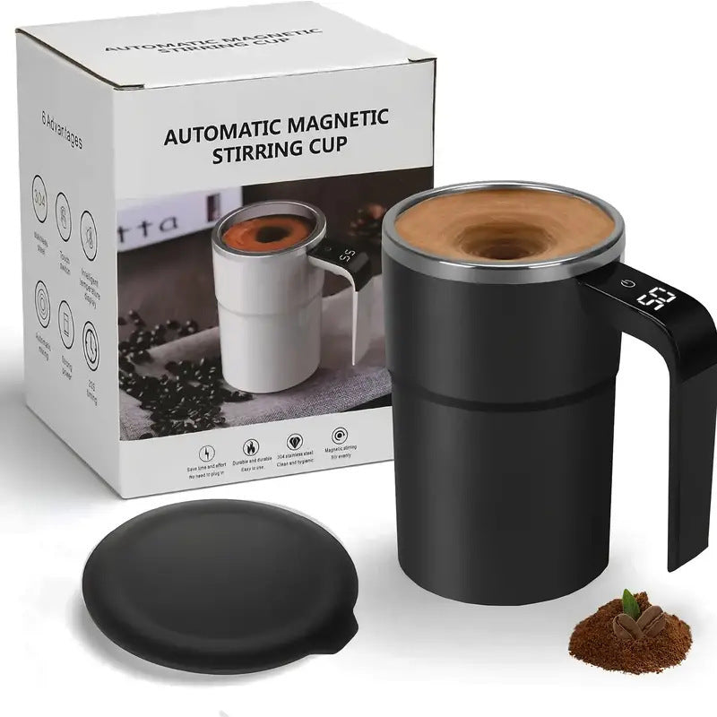 Portable Self Stirring Coffee Mug with Digital Temperature Screen