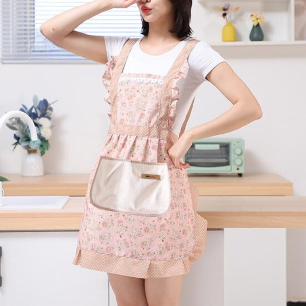Stylish Cooking Apron Elegant Floral Design for Home & Restaurant