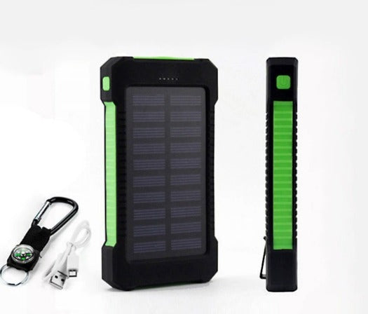 Portable Solar Power Bank High-Capacity Dual USB Charger 20000mAh