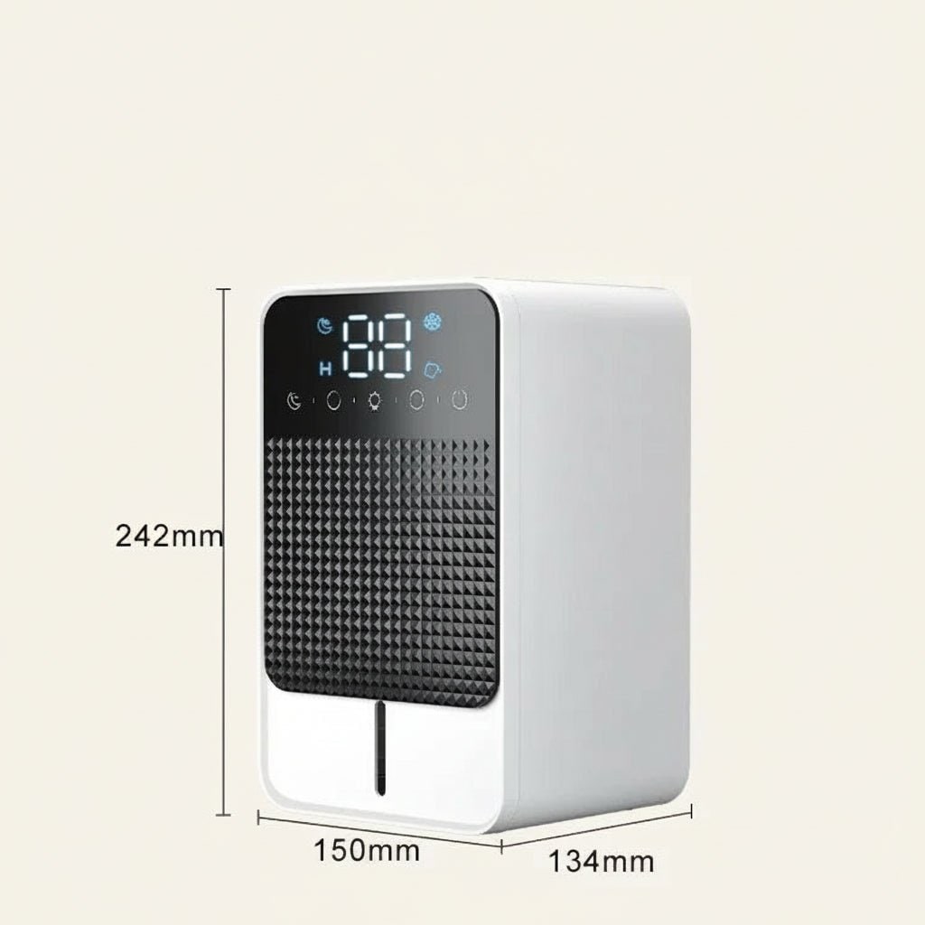 Basement Crawl Space Mini Dehumidifier for Bedroom with LED Touch Panel 1500ml Tank and Drain Hose
