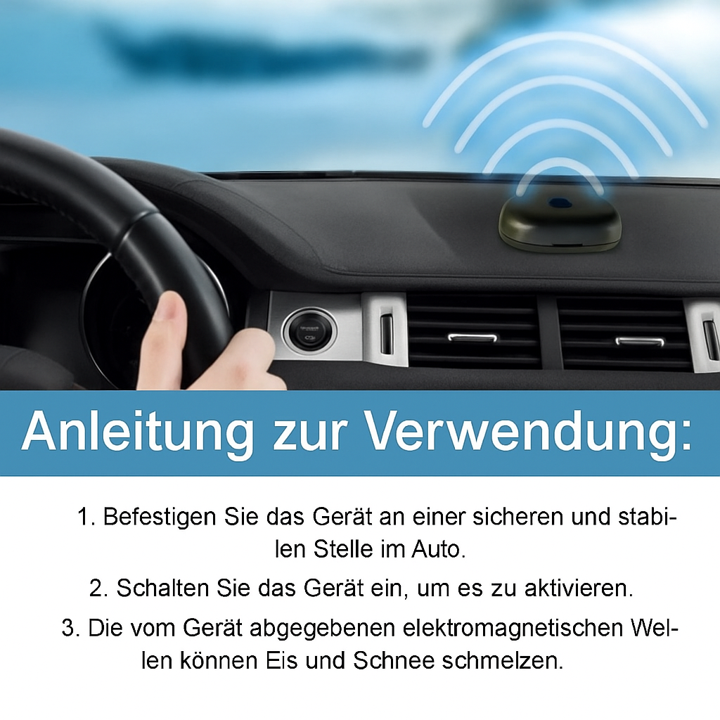 Car Deicer Electromagnetic Solar Powered Dashboard Windshield Winter Wireless LED