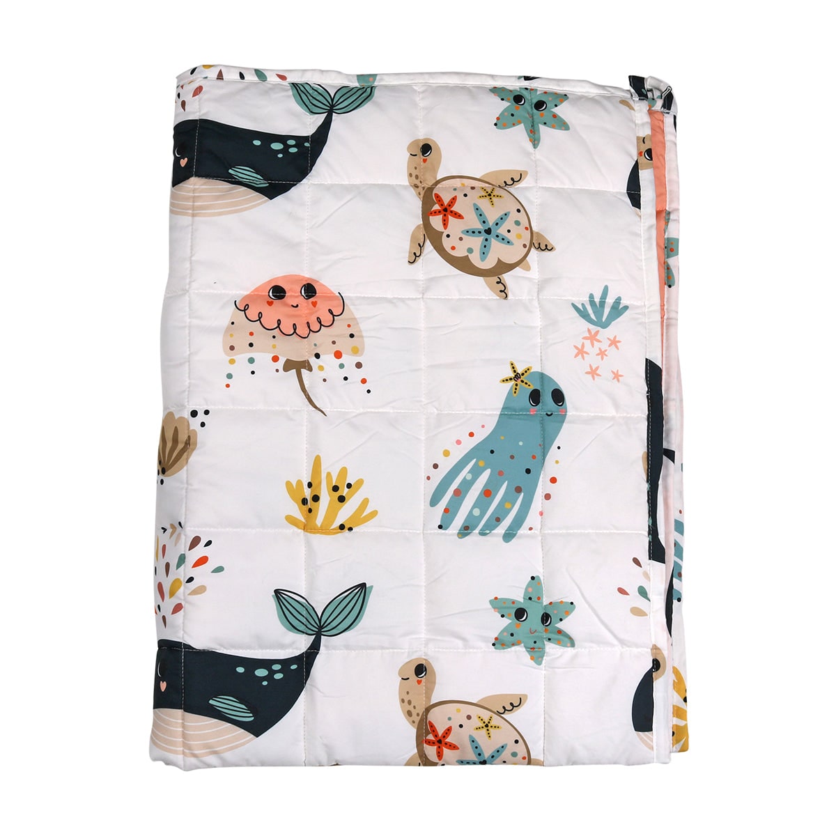 Kids Weighted Blanket Reversible Quilted with Cartoon Animal Prints For Children