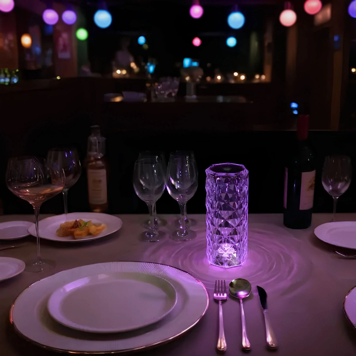 Cordless Rechargeable Crystal Table Lamp LED Color Changing Acrylic Wireless Rose