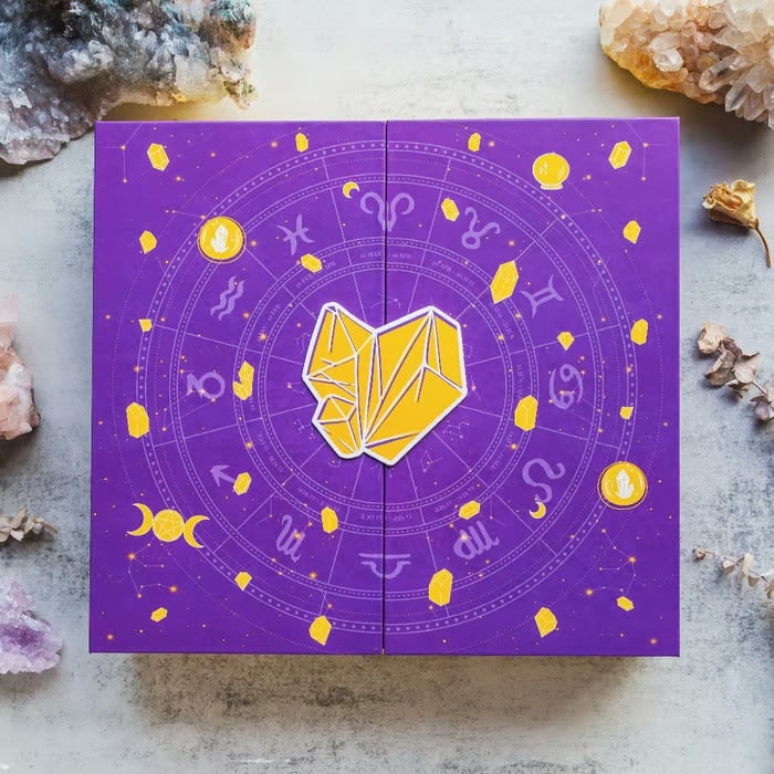 Crystal Advent Calendar with Gemstones and Beauty Products for Holiday Countdown