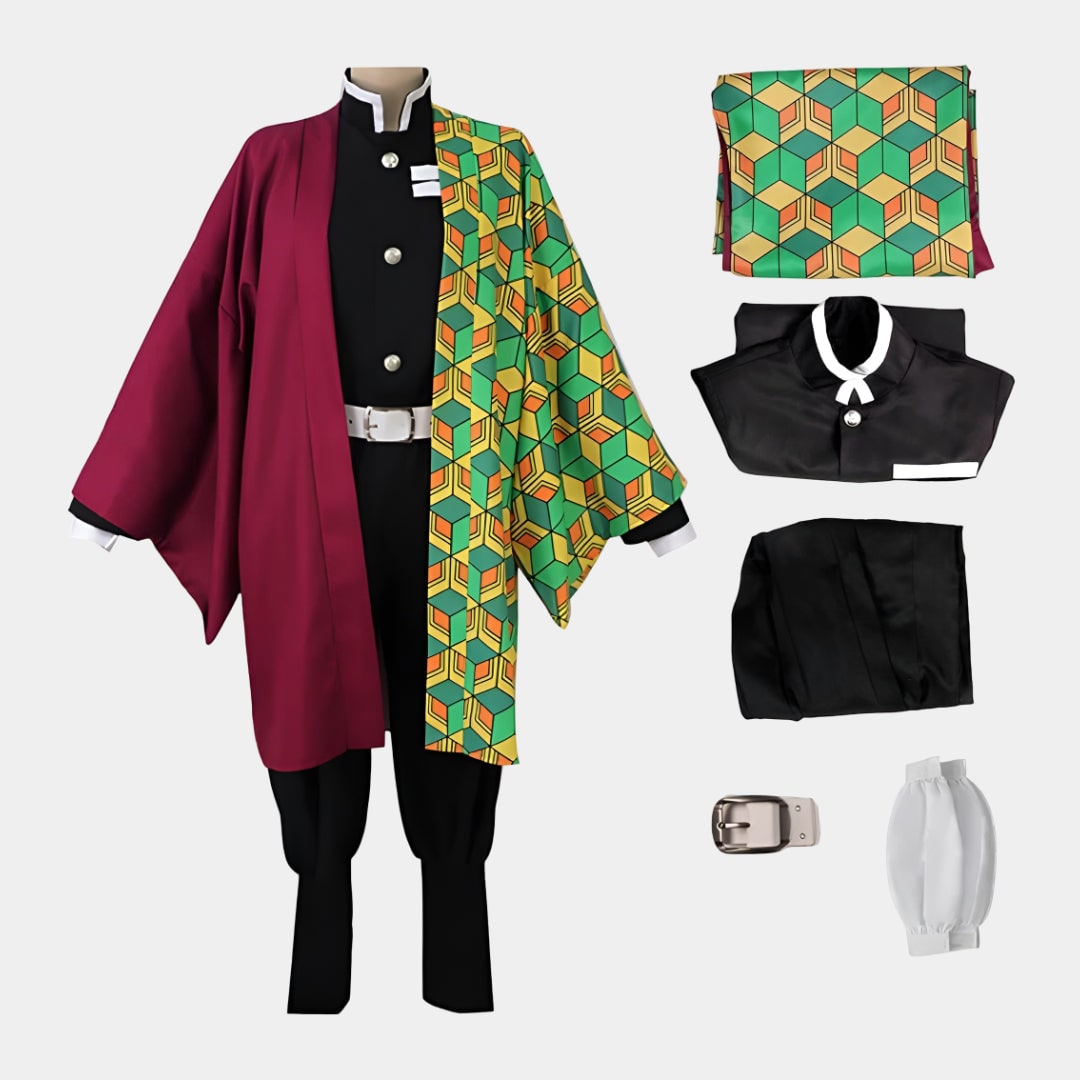 Kids' Halloween Anime Cosplay Costume with Haori Jacket and Character for Party