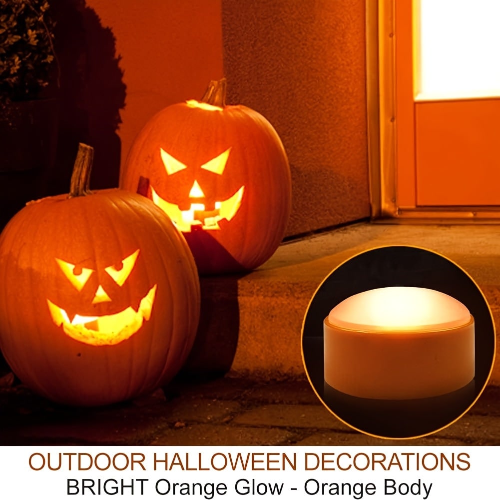 Kids' Halloween Jack O Lantern Pumpkin LED Tea Light Candles with Remote Control Battery Operated