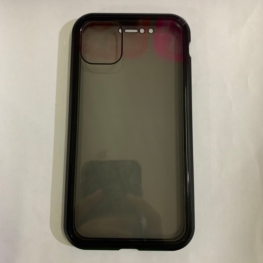 Magnetic Phone Case with Privacy Glass and Card Holder Tempered Protector Wallet