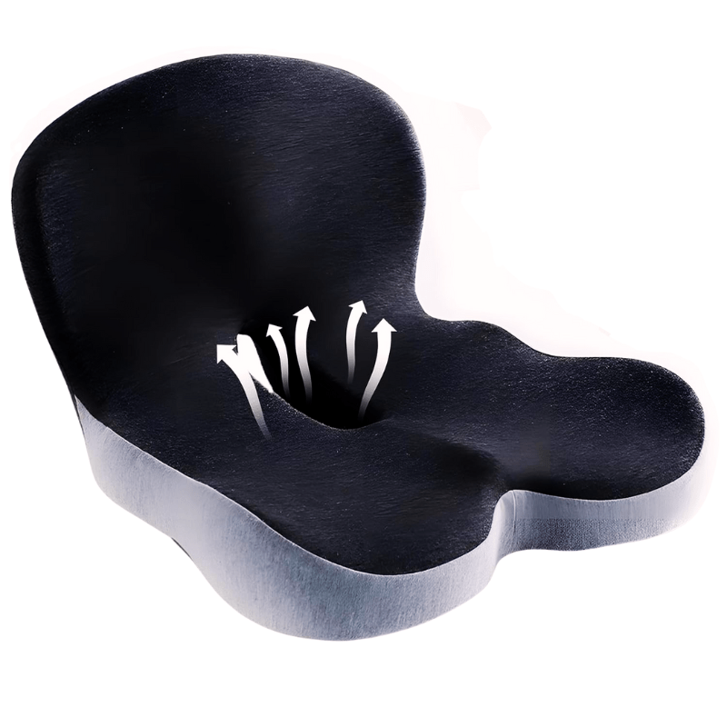 Memory Foam Seat Cushion Office Chair Ergonomic Contoured Lumbar Support Non Slip