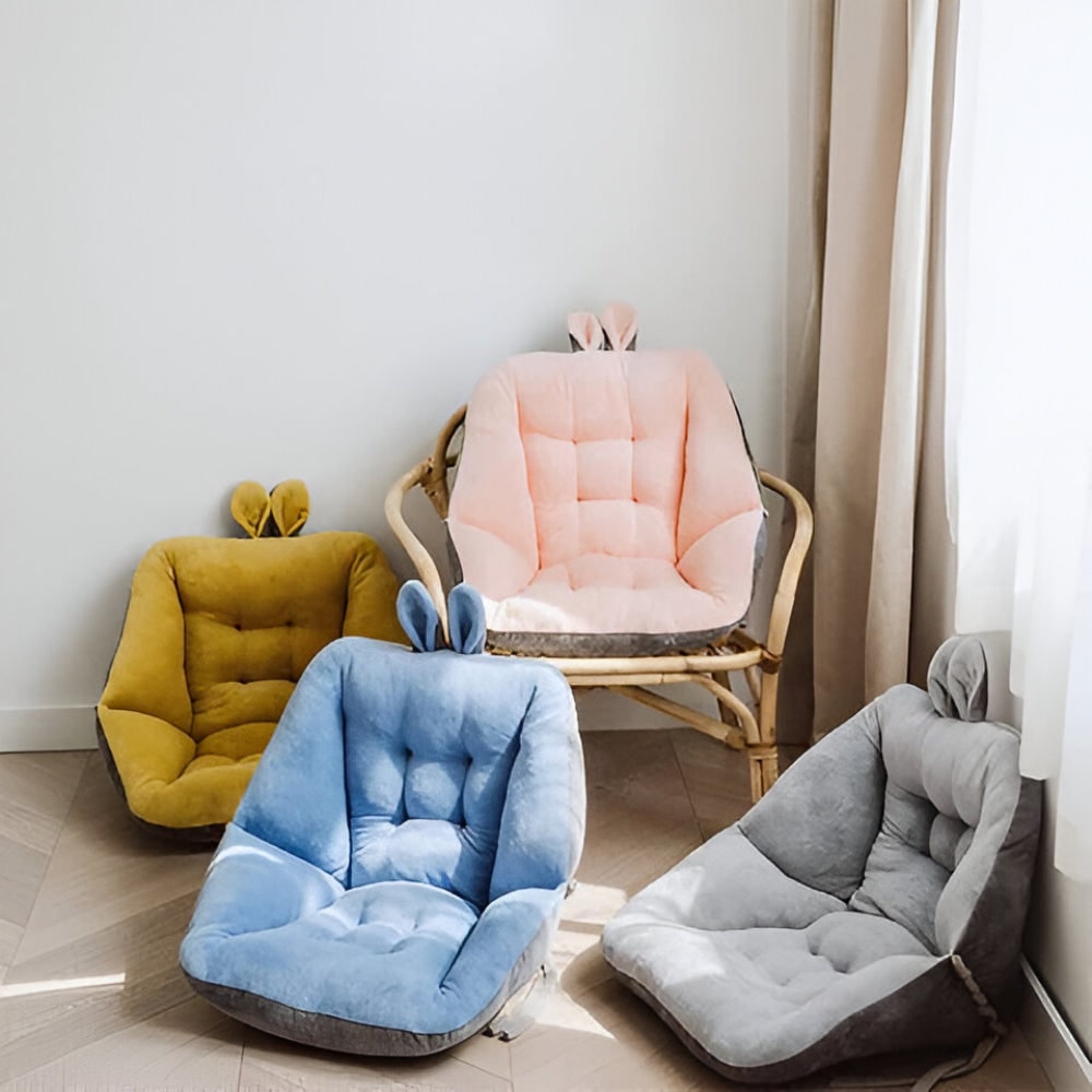 Office Chair Cushion with Backrest Tufted Plush Velvet Seat