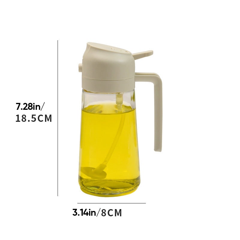 Oil Olive Sprayer Dispenser with Glass Bottle and Flip-Top Pouring Spout And Vinegar