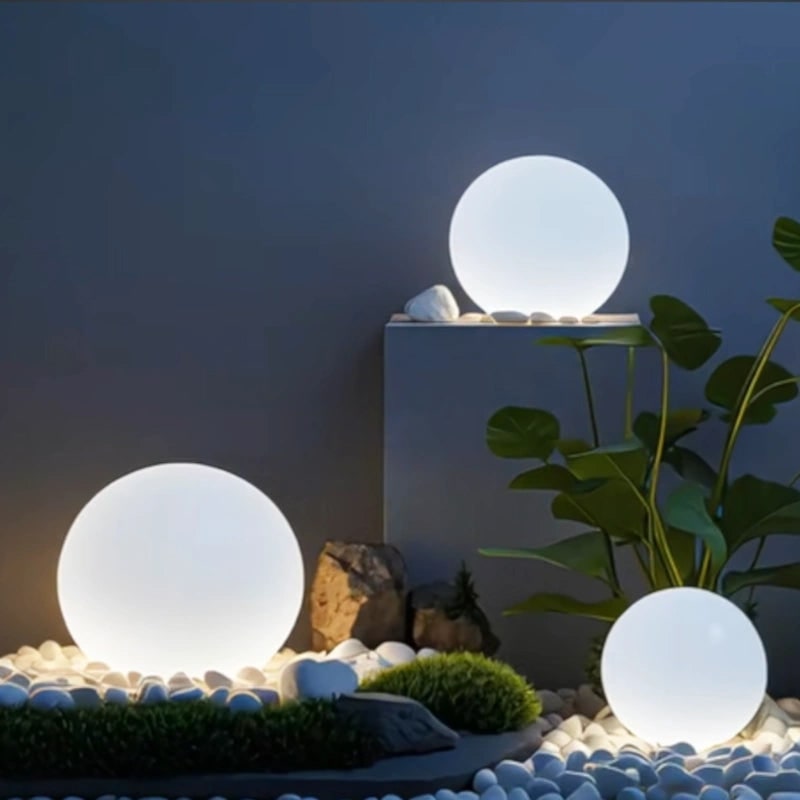 Outdoor Lights Globe Frosted Portable Cordless Garden Weather Resistant