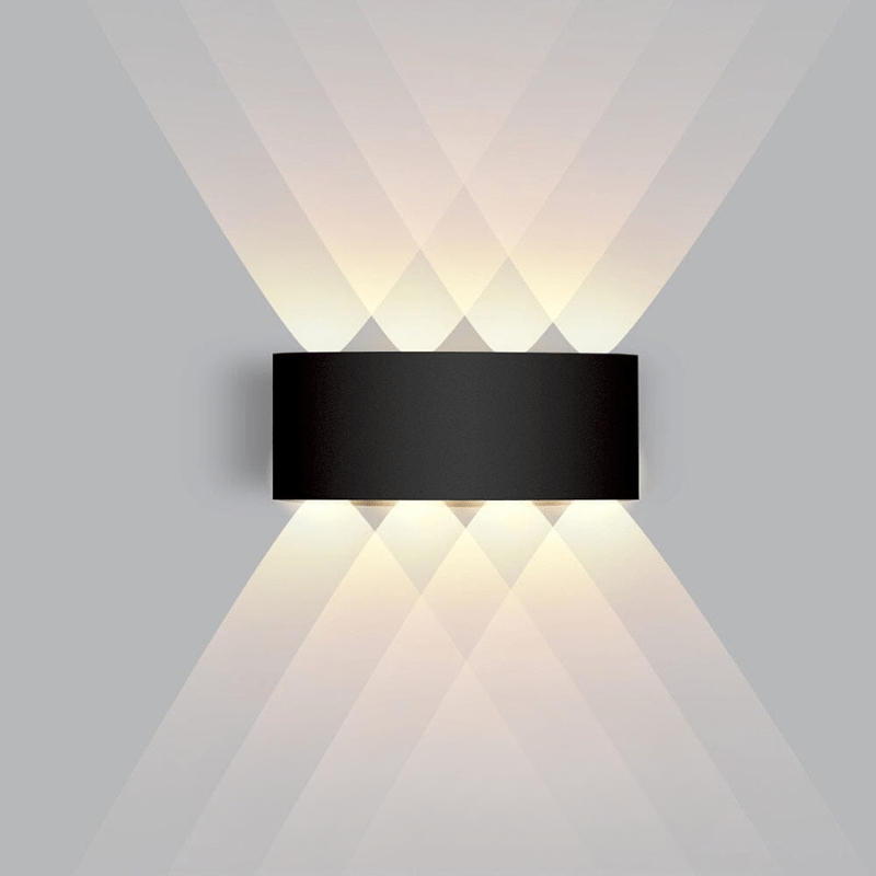 Outdoor Wall Sconce Light Waterproof LED Fixture Curved Up Down Beam Modern