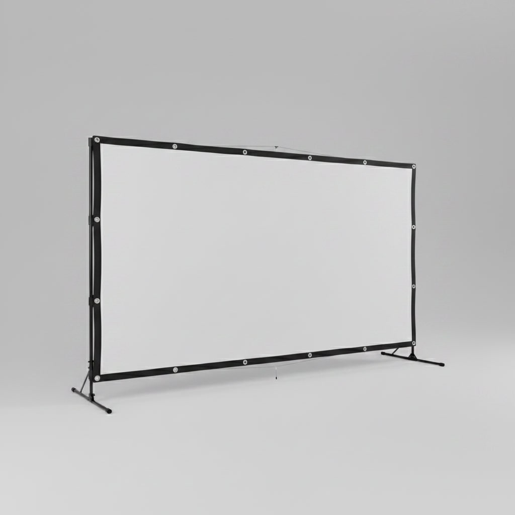 Portable Foldable 120 Inch Projection Screen with White Fabric and Metal Grommets