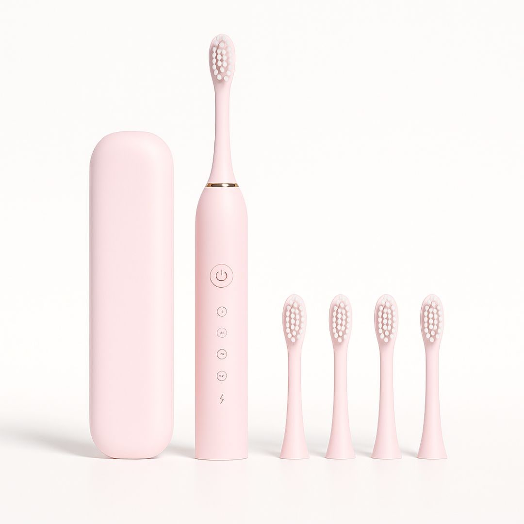 Rechargeable Sonic Electric Toothbrush with Timer and Soft Contoured Bristles