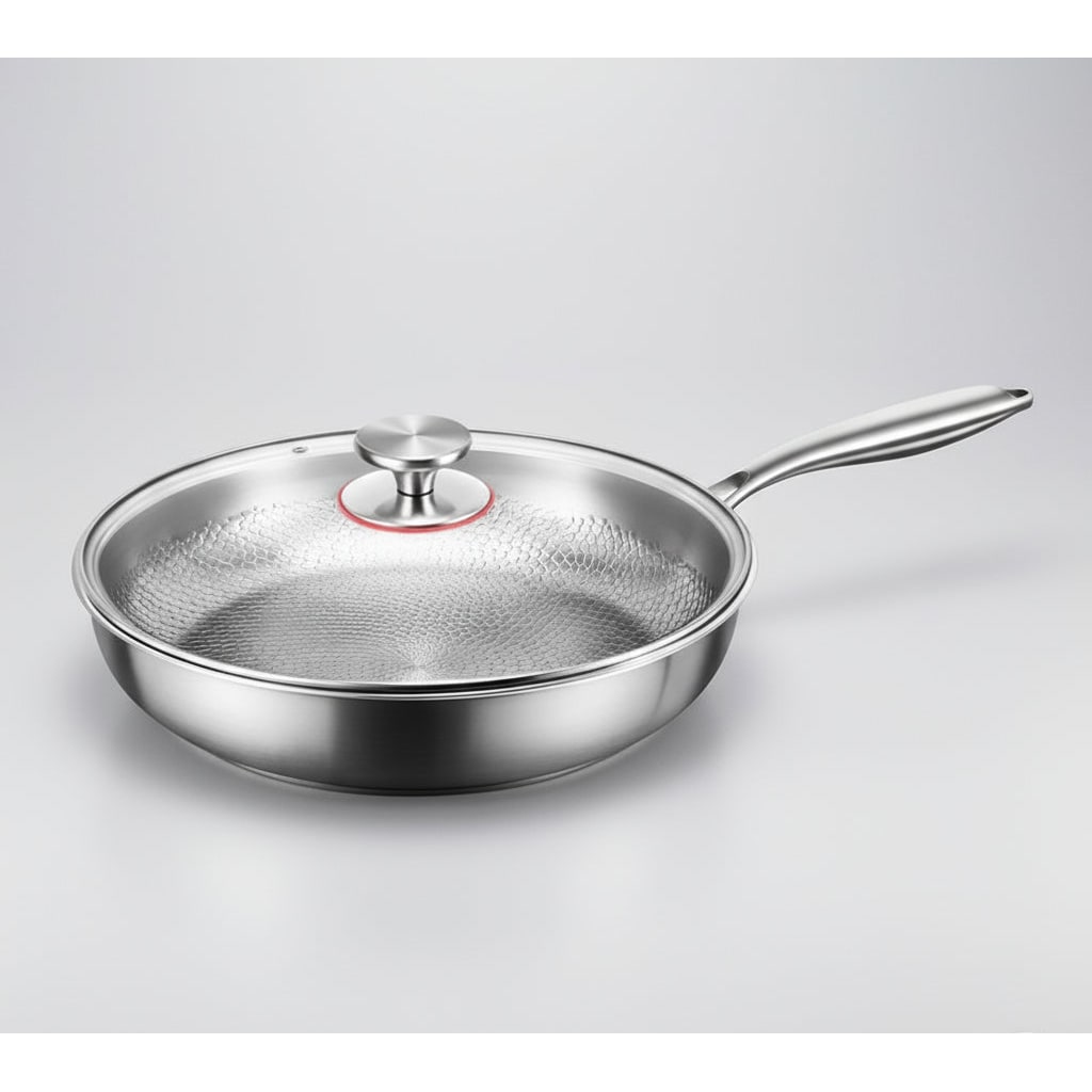 Titanium Non Stick Frying Pan Hammered Stainless Steel Induction Compatible Skillet