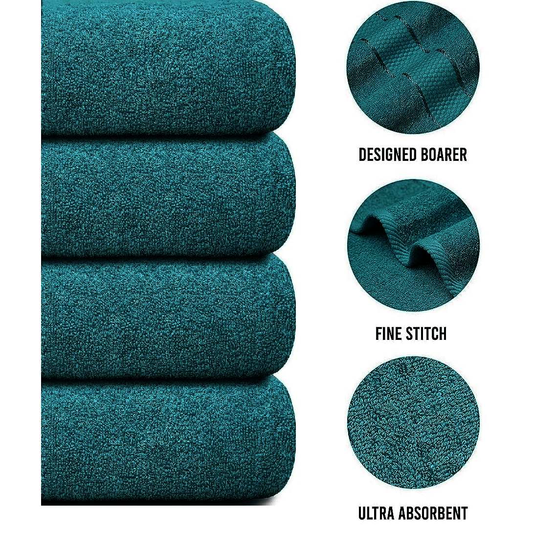 4-Piece Jumbo Bath Towel Set - Quick Dry Bathroom Towels