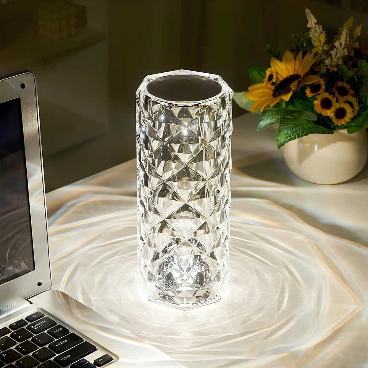 Elegant Crystal LED Lamp 16 Colour Options & Remote Control