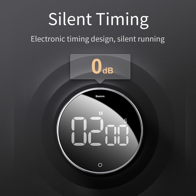 10 Minute Clock Timer with 30 Countdown Digital Kitchen with Magnetic Back and Rotating Bezel