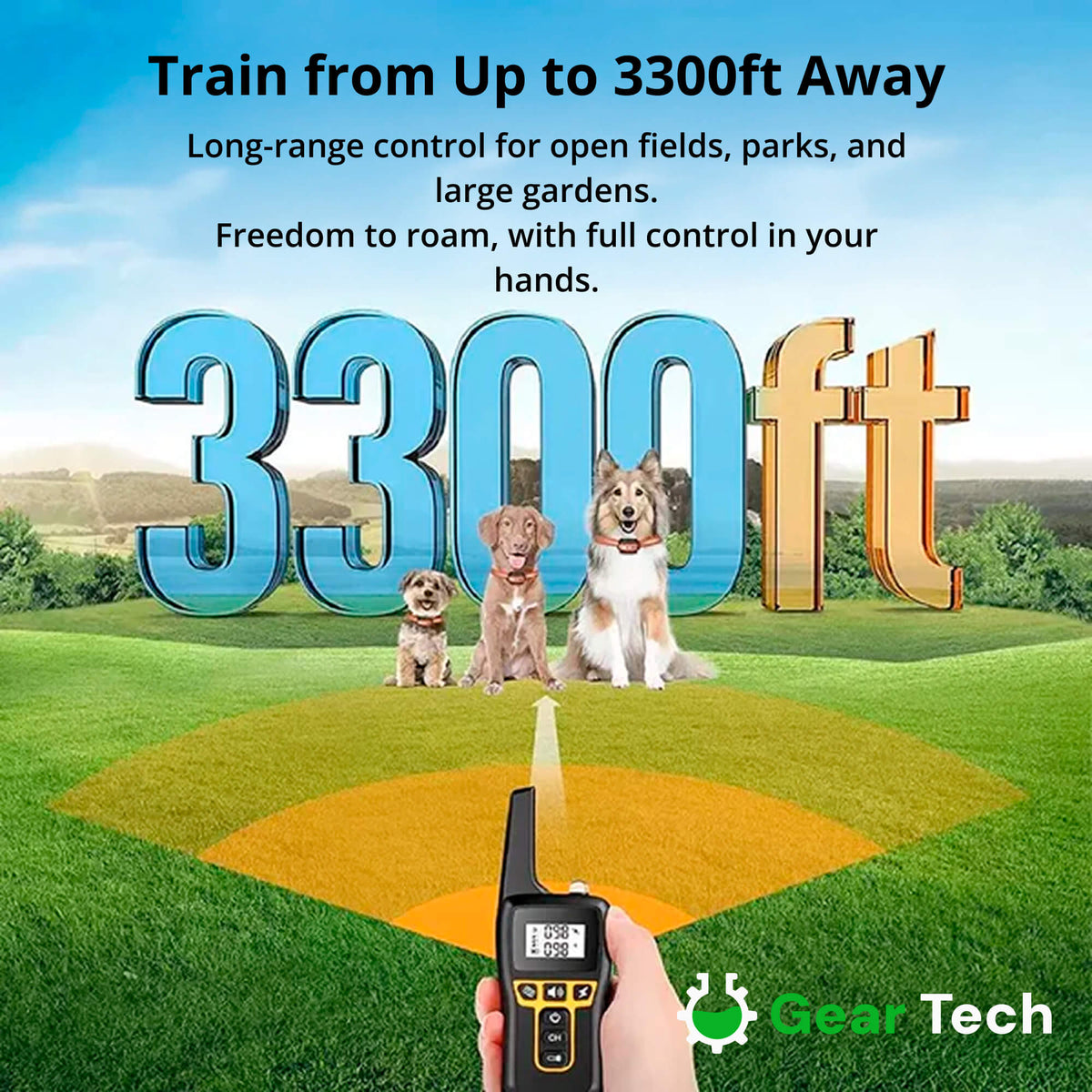 Long‑Range Waterproof Dog Training Collar with 3 Modes