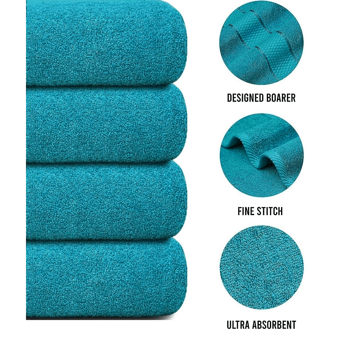 4-Piece Jumbo Bath Towel Set - Quick Dry Bathroom Towels
