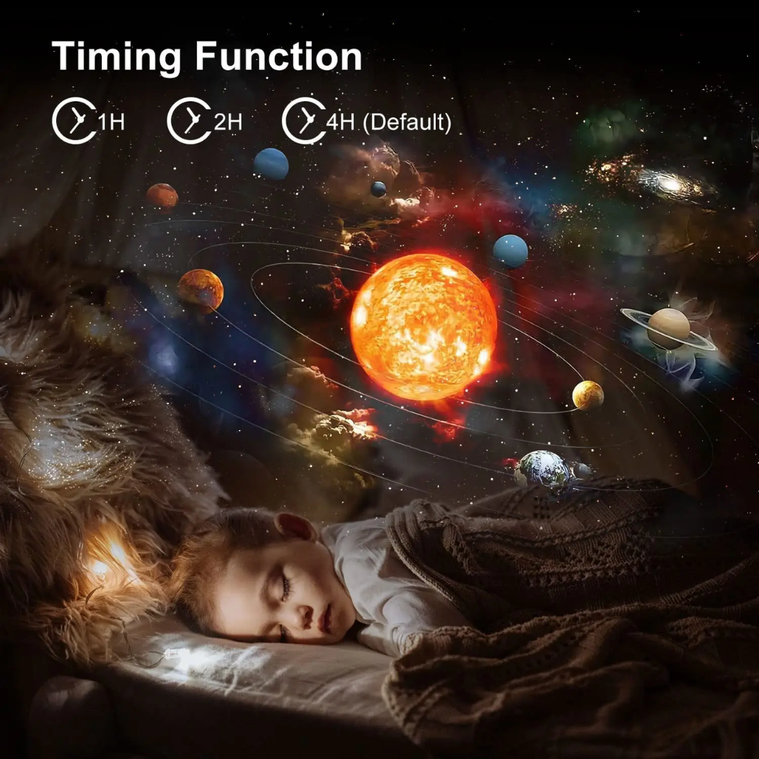 Galaxy Star Projector Light with 360° Rotation and Scene Discs