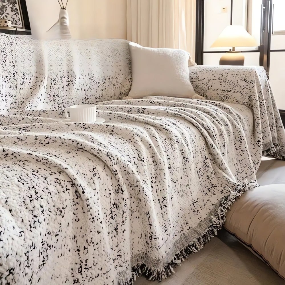 Nordic Speckle Sofa Protector Reversible Boho Couch Cover