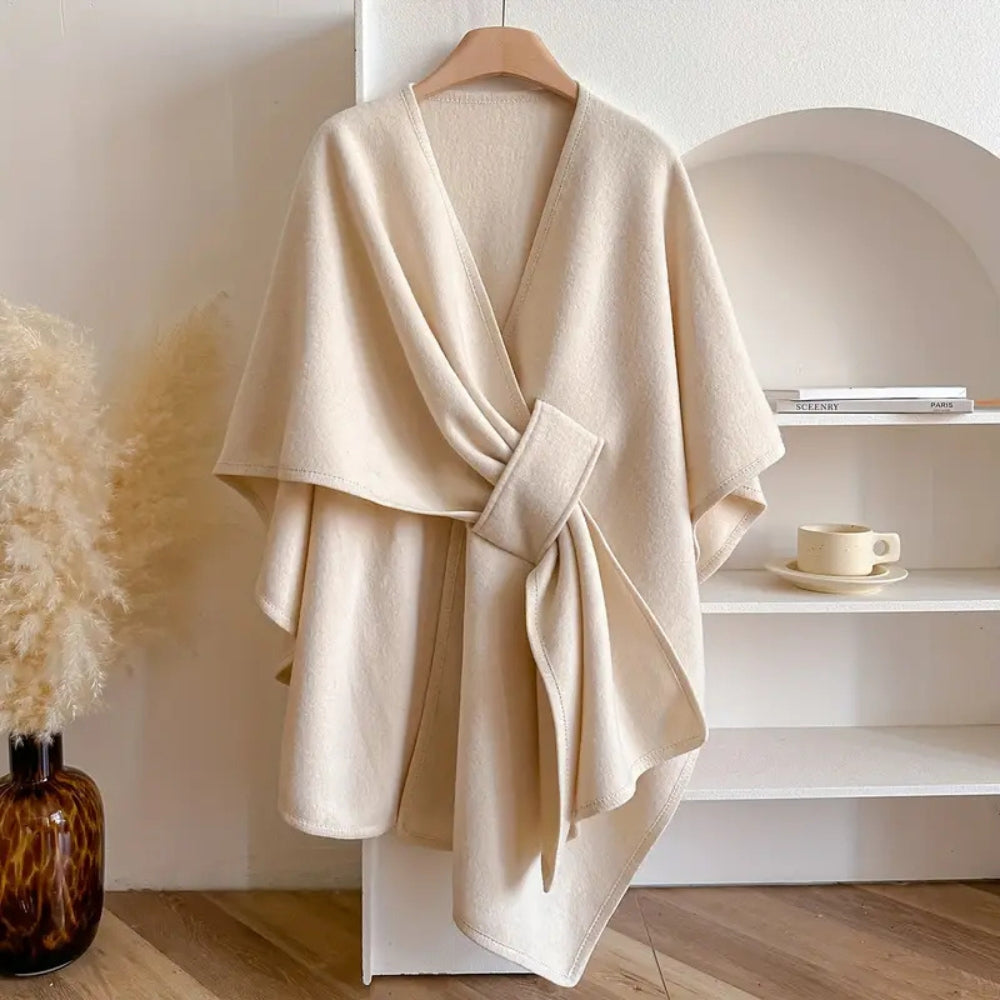 Stylish Non‑Elastic Shawl Coat with Cosy Drape