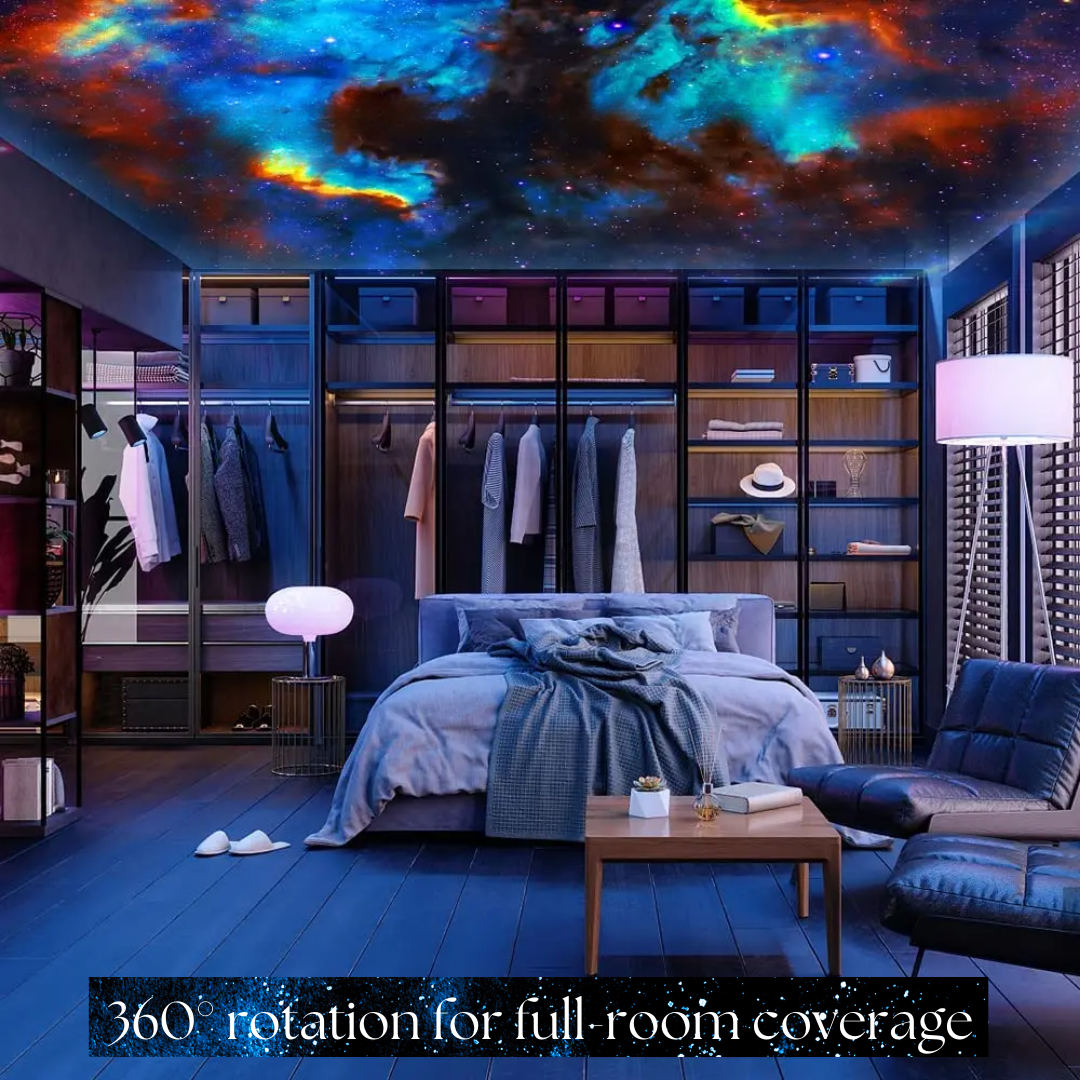 Galaxy Star Projector Light with 360° Rotation and Scene Discs