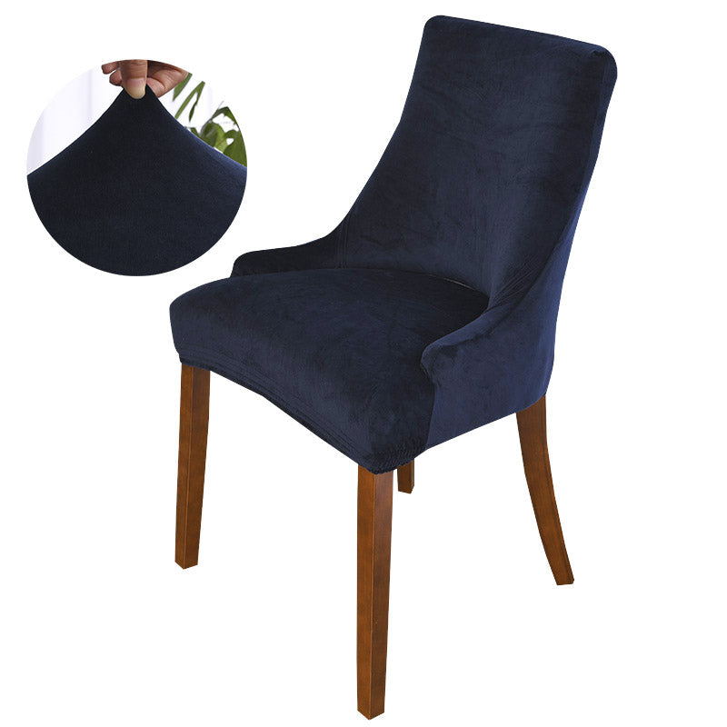 Velvet Stretch Armless Wingback Chair Cover Slipcover