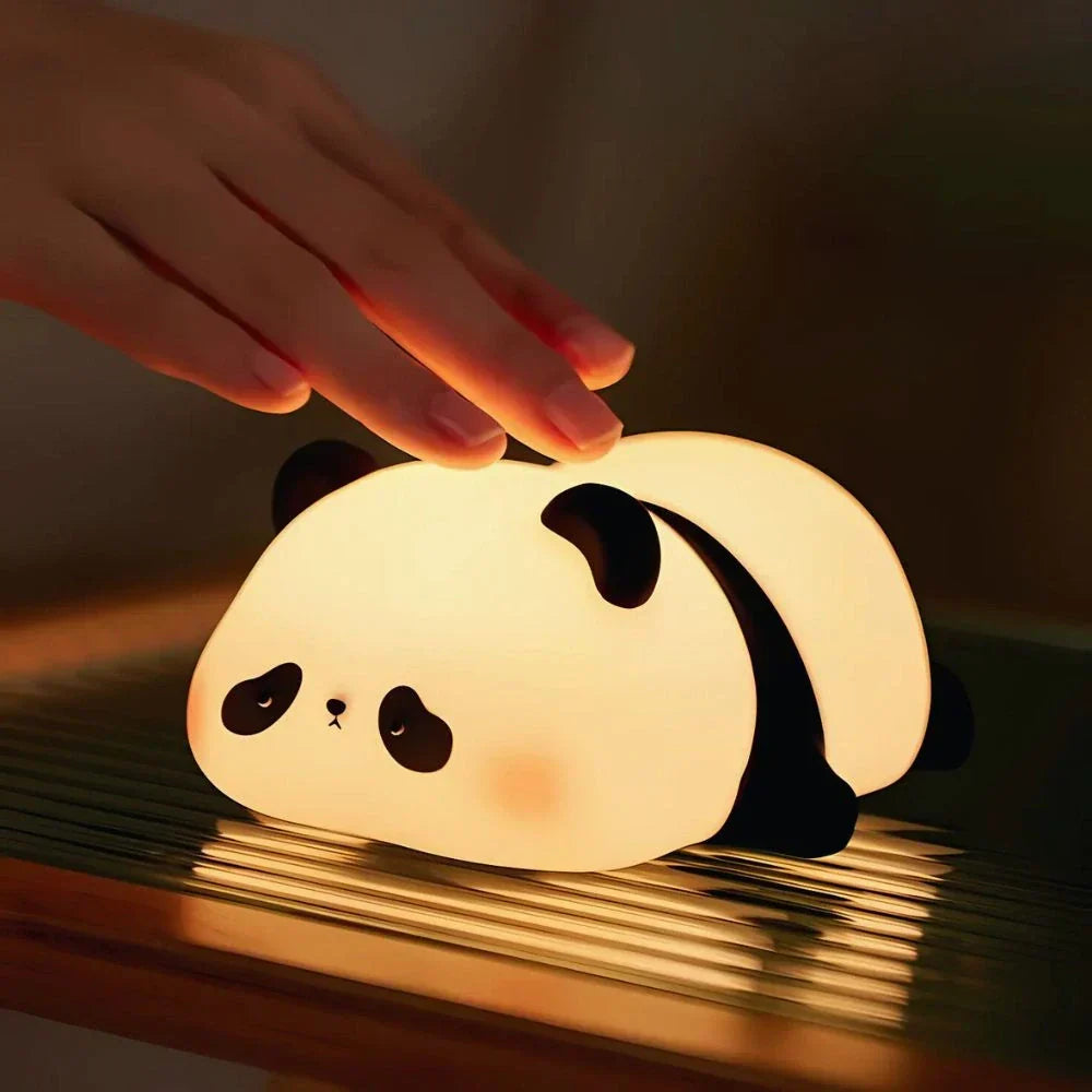 Cute Character Bedside Night Light Touch Control Rechargeable Lamp