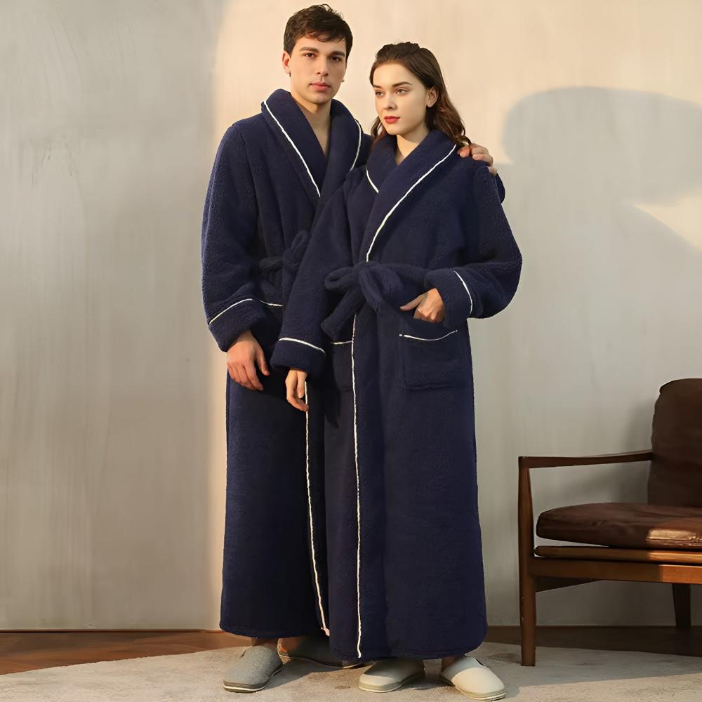 Elegant Lounge Robe with Waist Tie Closure