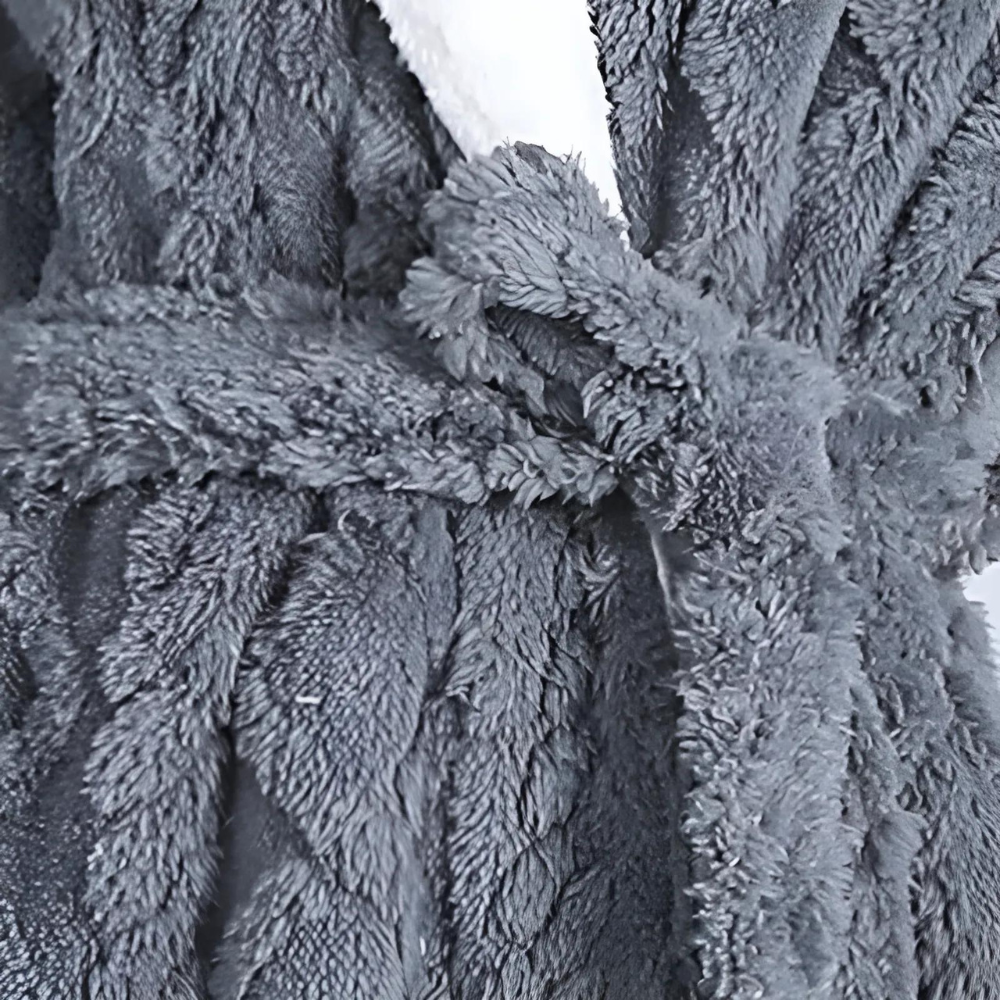 Warm Hooded Robe Windproof Plush Dressing Gown for Home Comfort