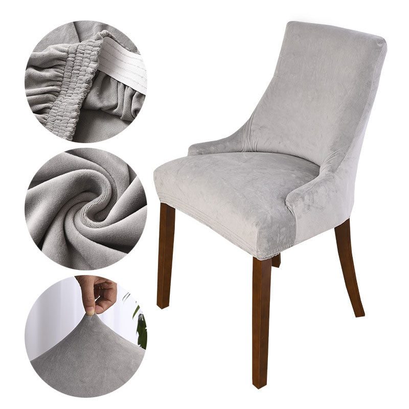 Velvet Stretch Armless Wingback Chair Cover Slipcover
