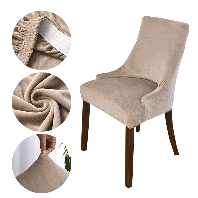 Velvet Stretch Armless Wingback Chair Cover Slipcover