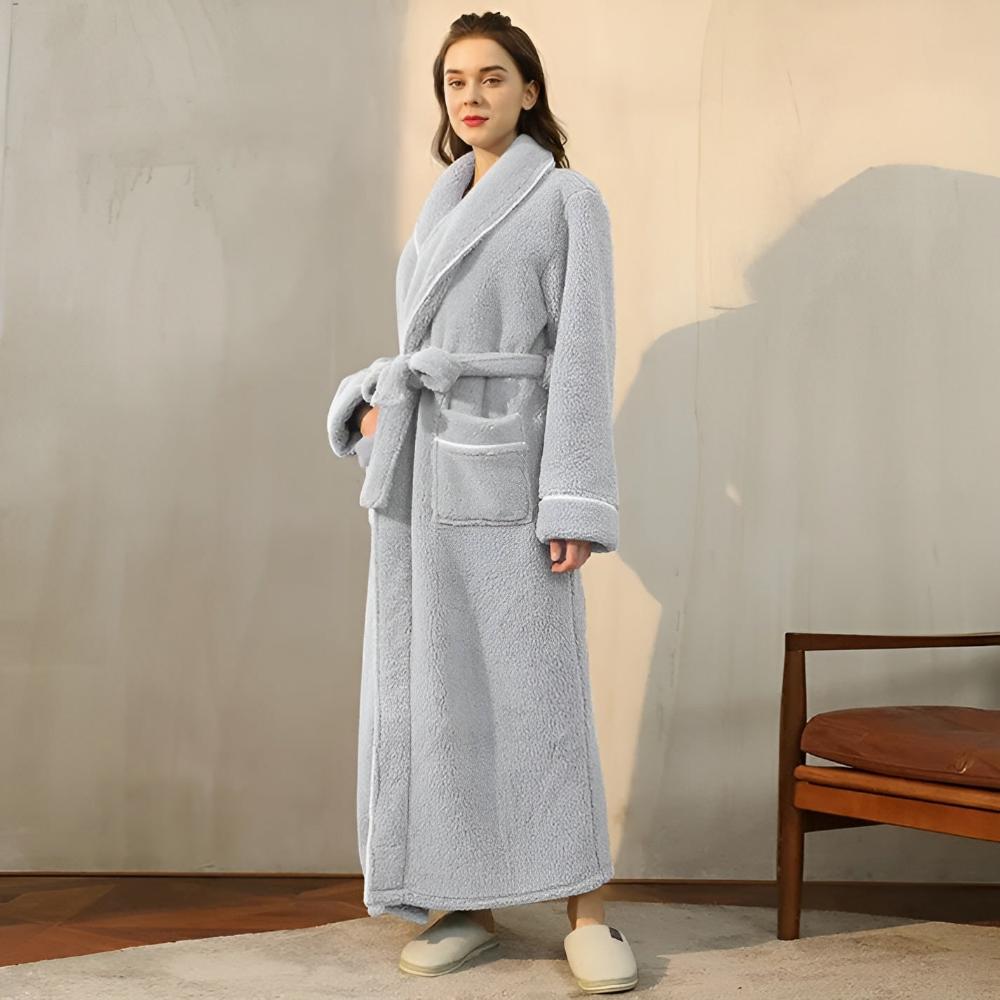 Elegant Lounge Robe with Waist Tie Closure