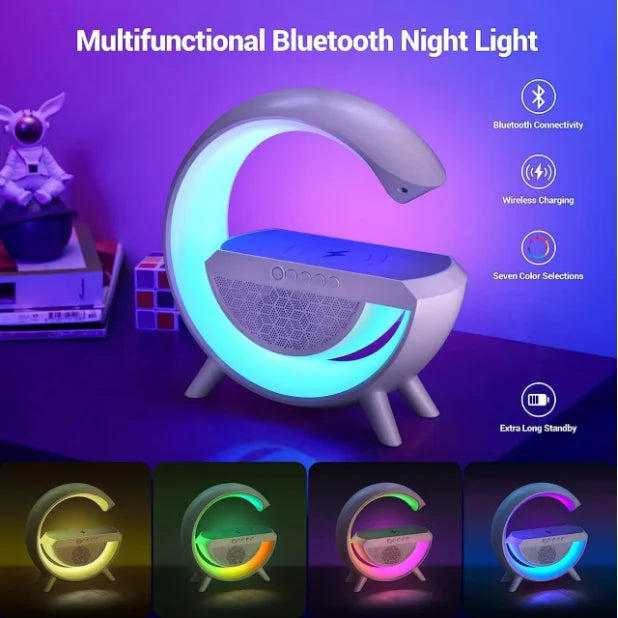 Multifunctional Bluetooth Speaker with Light, Wireless Charging, and Clock