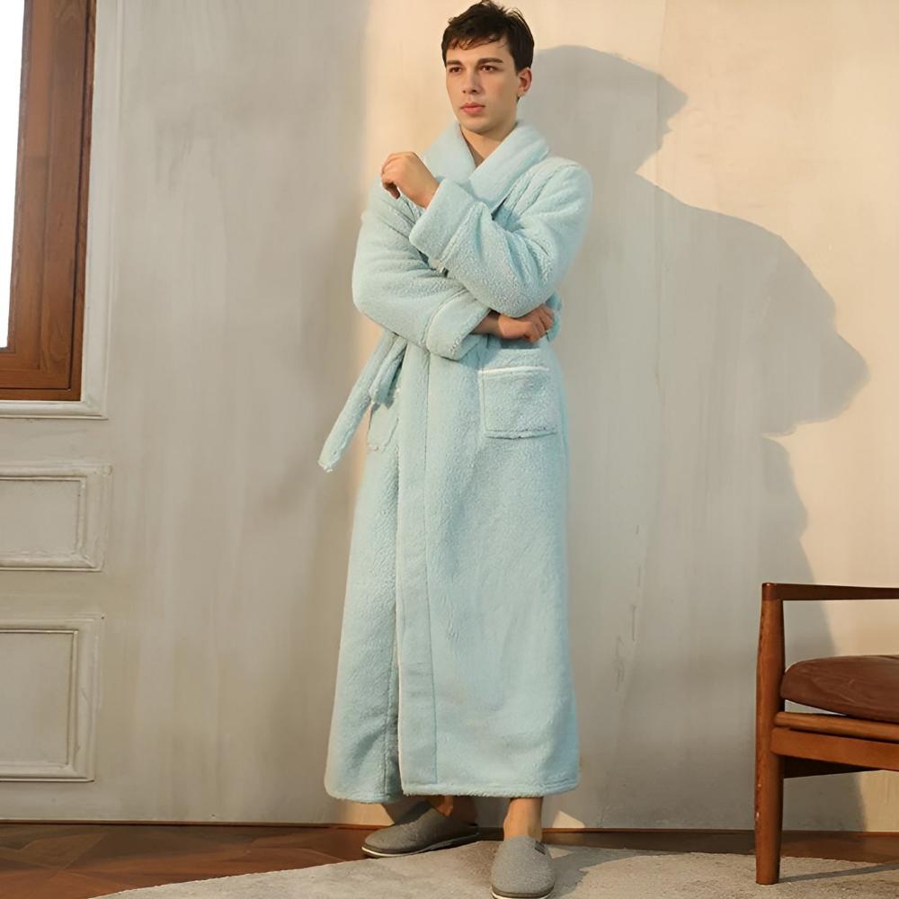 Elegant Lounge Robe with Waist Tie Closure