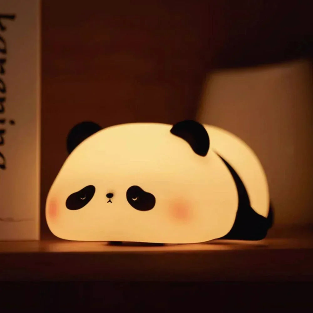 Cute Character Bedside Night Light Touch Control Rechargeable Lamp
