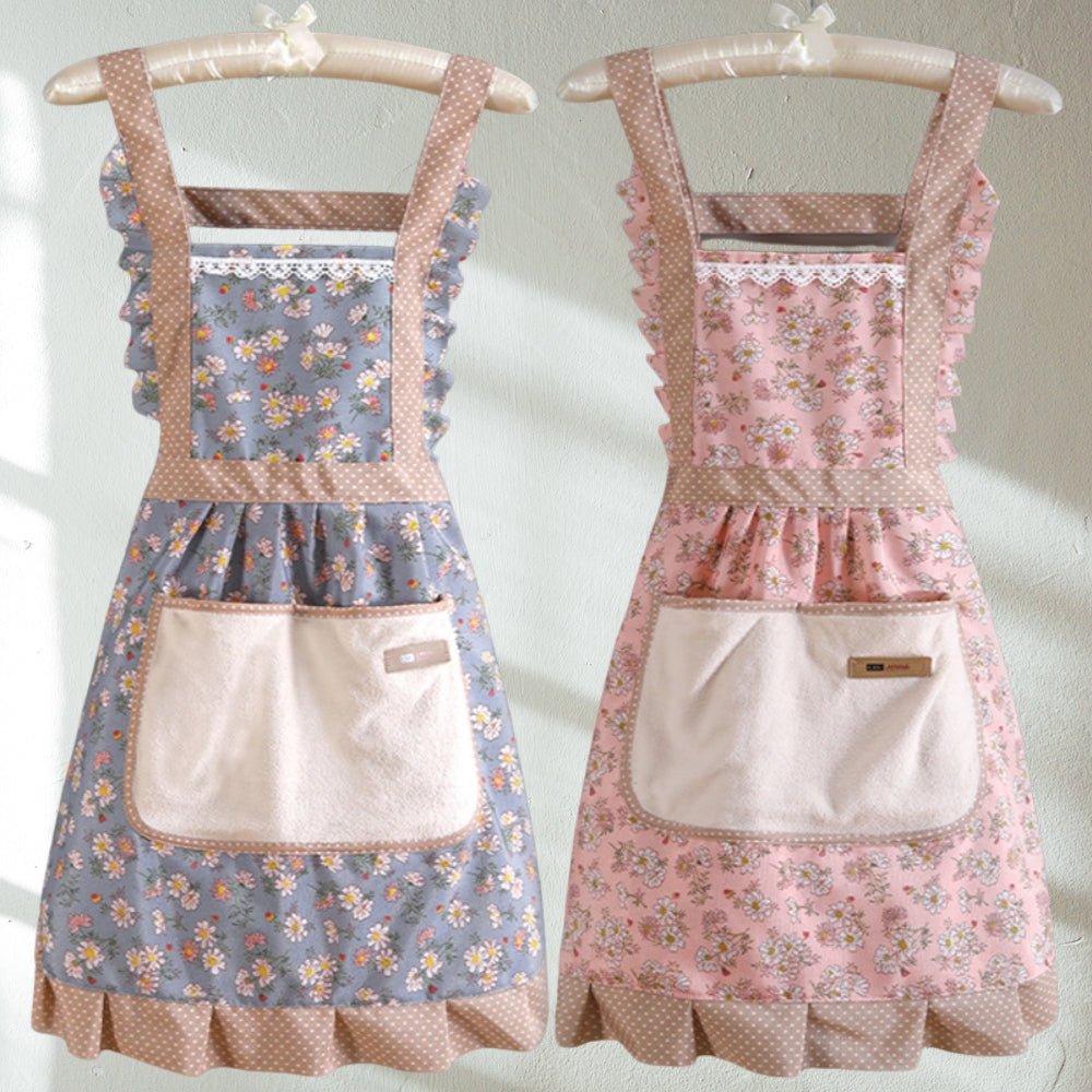 Stylish Cooking Apron Elegant Floral Design for Home & Restaurant