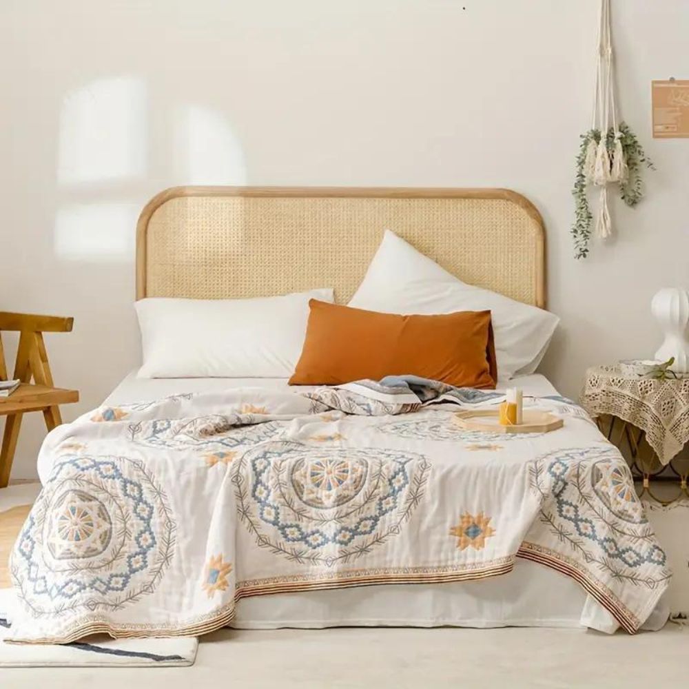 Boho Mandala Cotton Throw Blanket