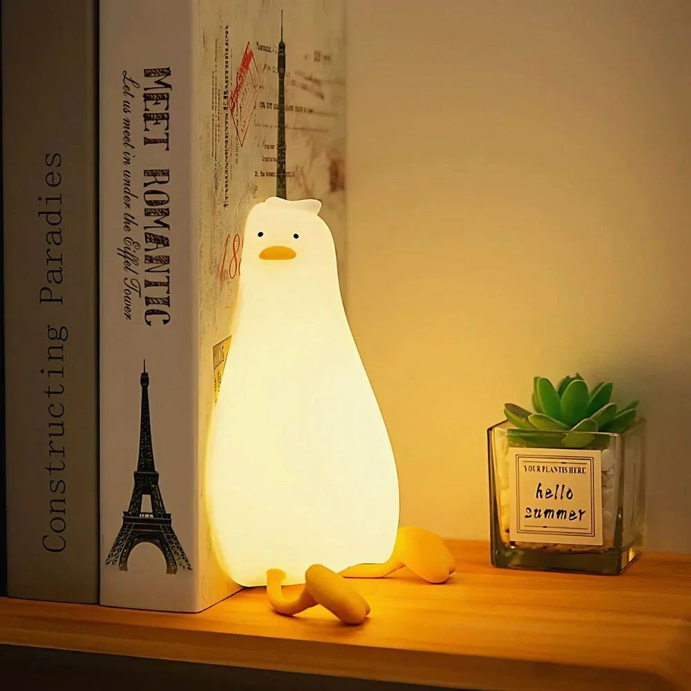 Cute Character Bedside Night Light Touch Control Rechargeable Lamp