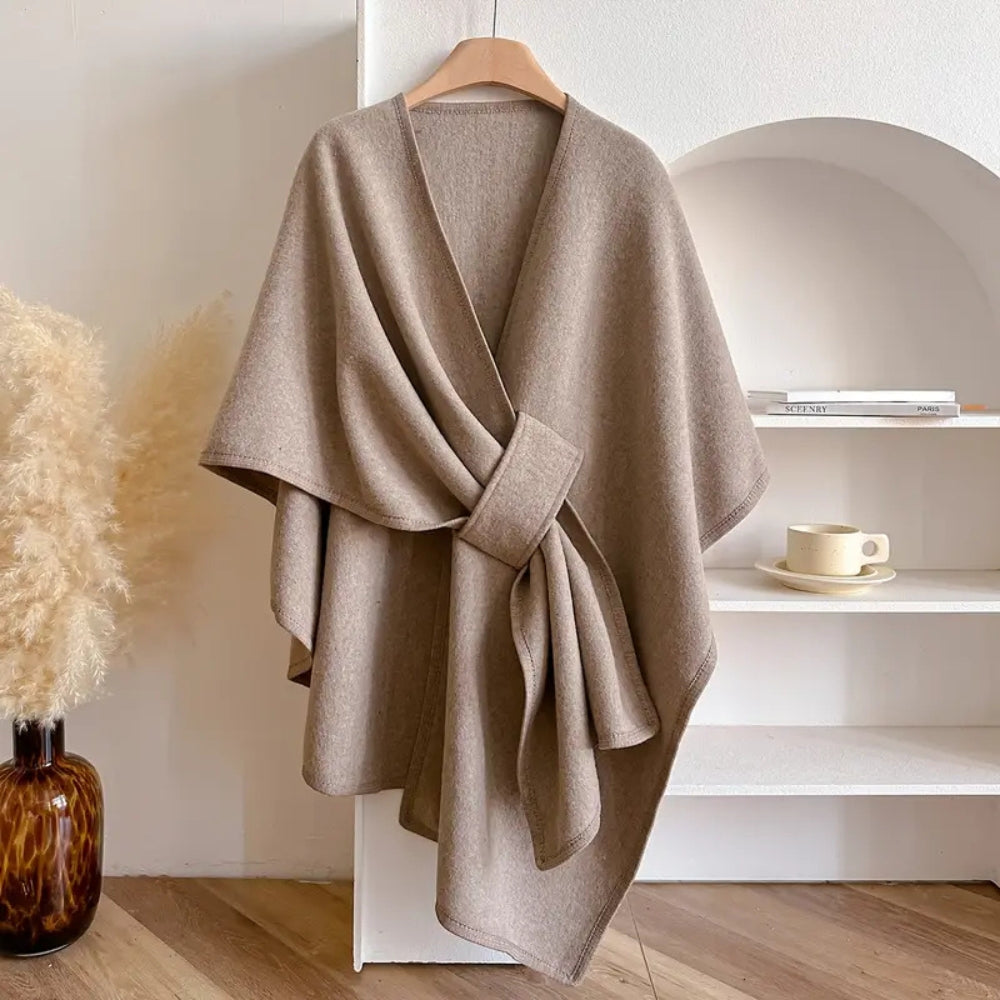 Stylish Non‑Elastic Shawl Coat with Cosy Drape