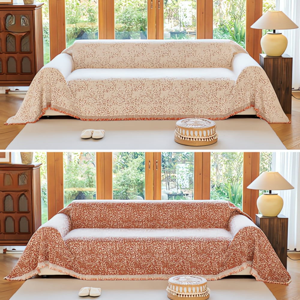 Nordic Speckle Sofa Protector Reversible Boho Couch Cover