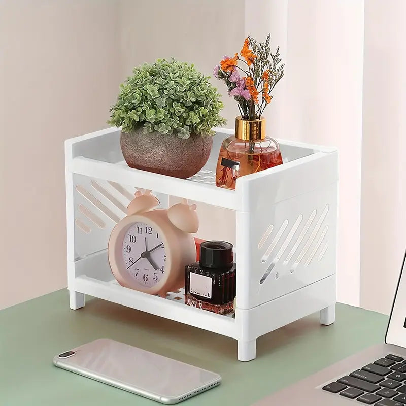 Multi-Purpose 2-Tier Organizer Shelf for Desk and Countertop