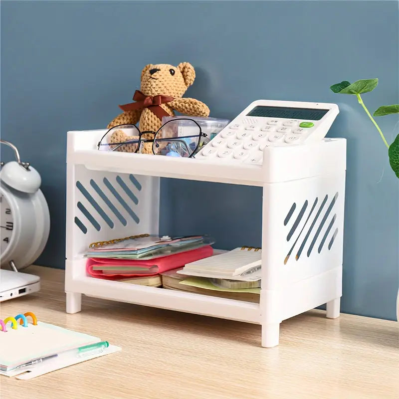 Multi-Purpose 2-Tier Organizer Shelf for Desk and Countertop