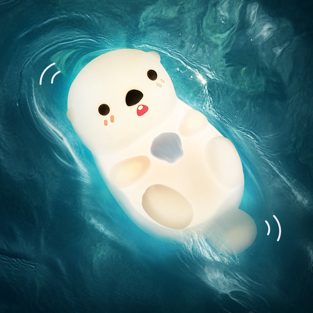 avichic® Otter Squishy Silicon LED Night Light Limited - Tap Lamp, Best Gift for Kids and Girls