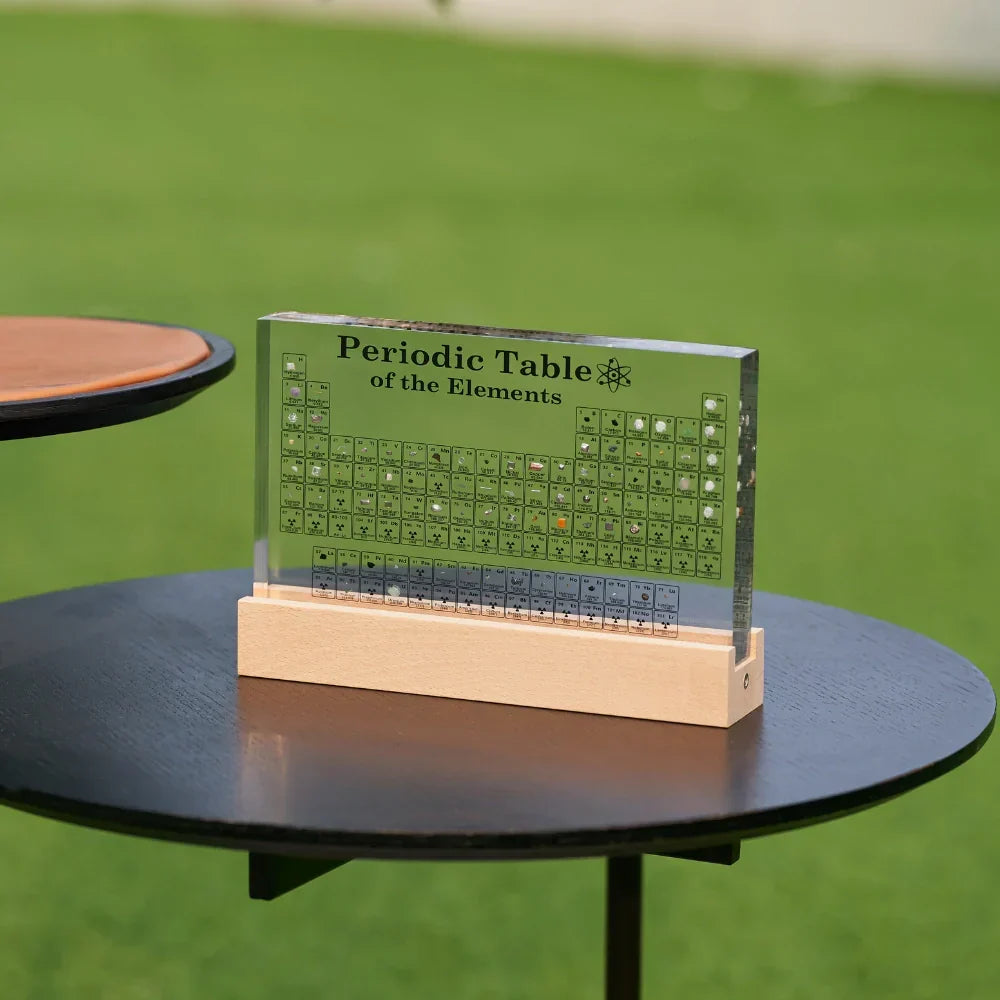 LED-Lit Periodic Table Model Featuring Real Elements