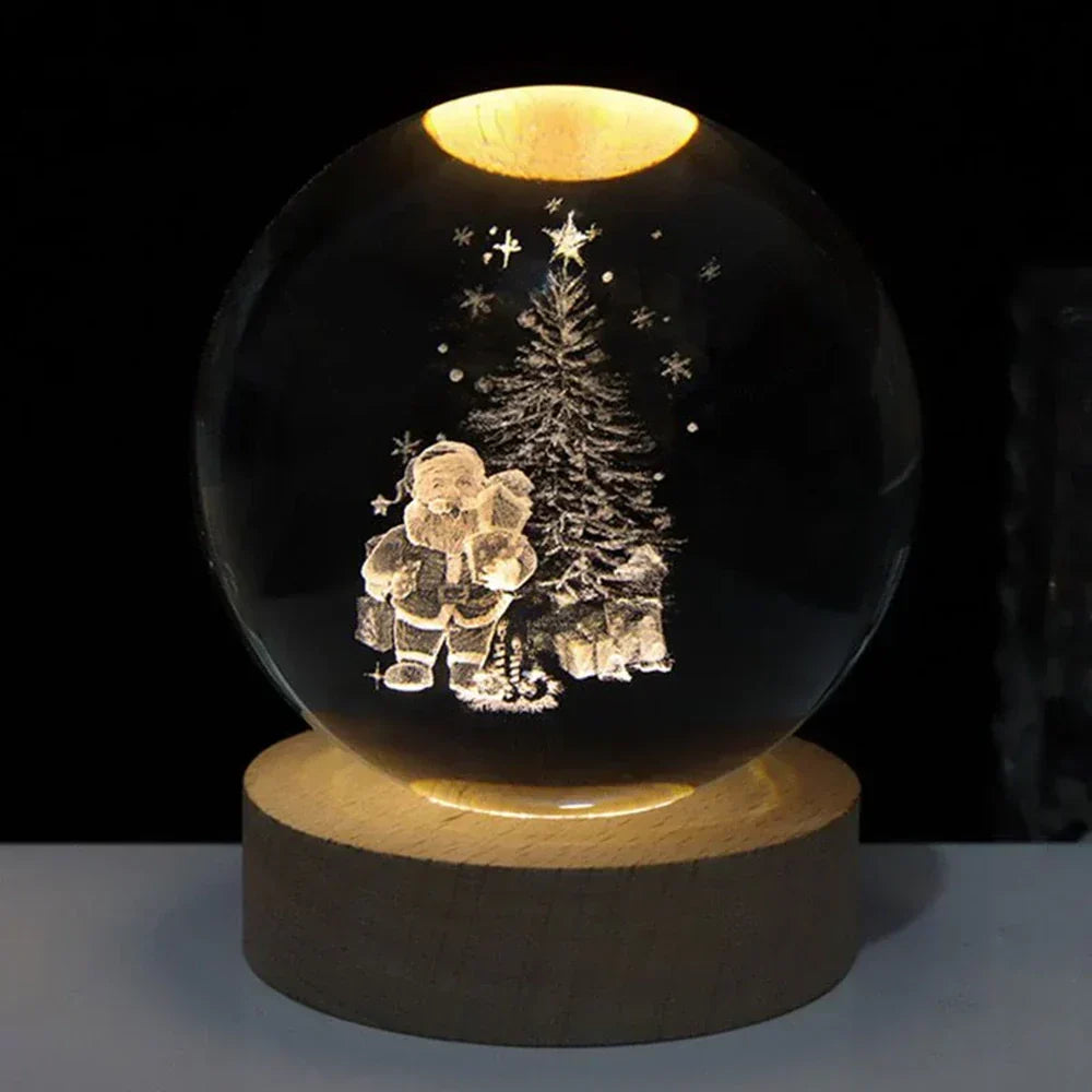 LED Crystal Sphere Night Light Cosmic 3D Planet Display