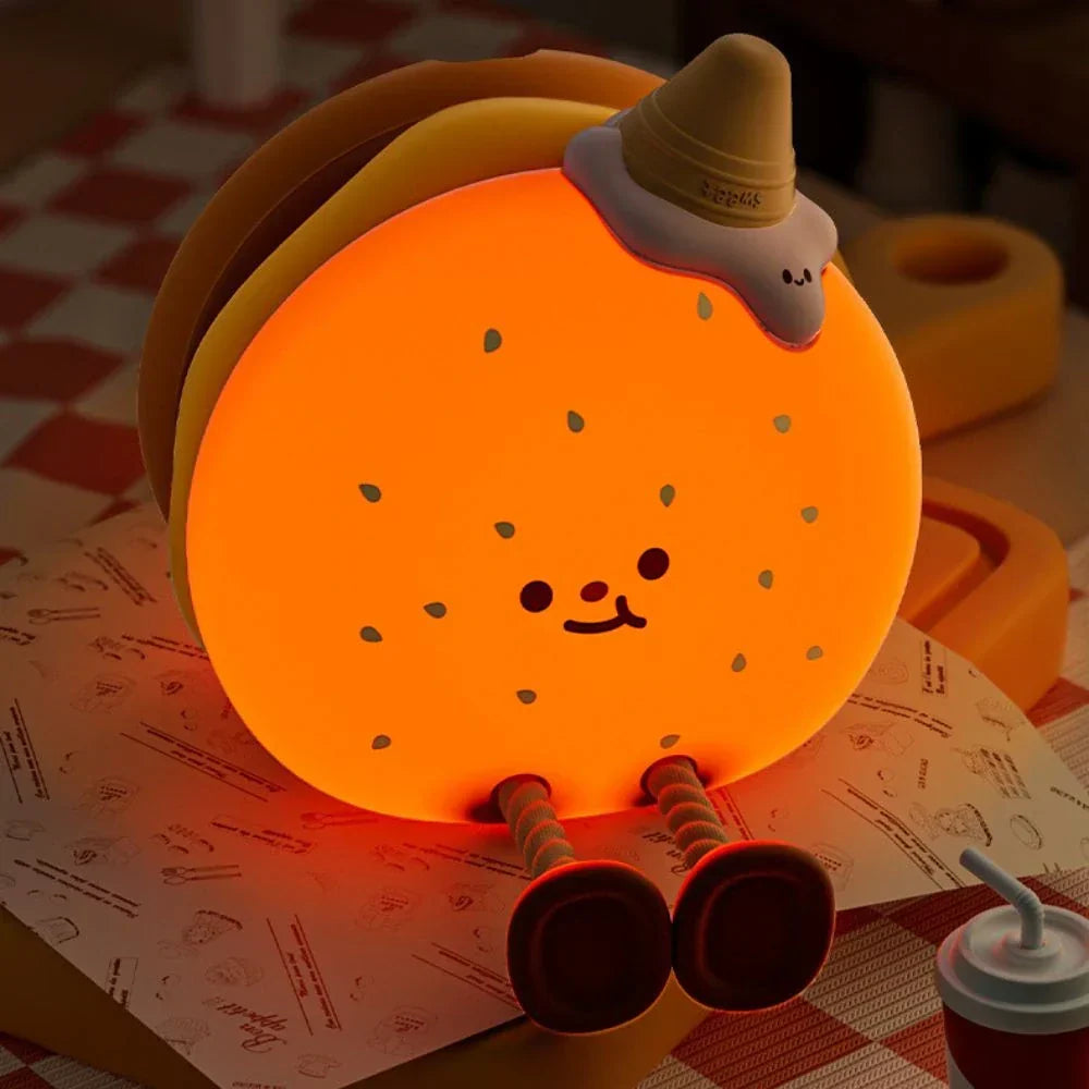 Cute Character Bedside Night Light Touch Control Rechargeable Lamp